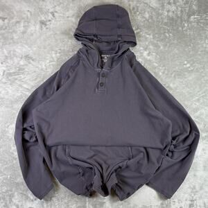 Rhone Men’s Bolinas Hoodie Henley Button Sweatshirt XL Navy Blue